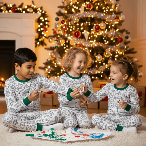 Pyjama enfant à colorier – 2 pièces │ Fusées