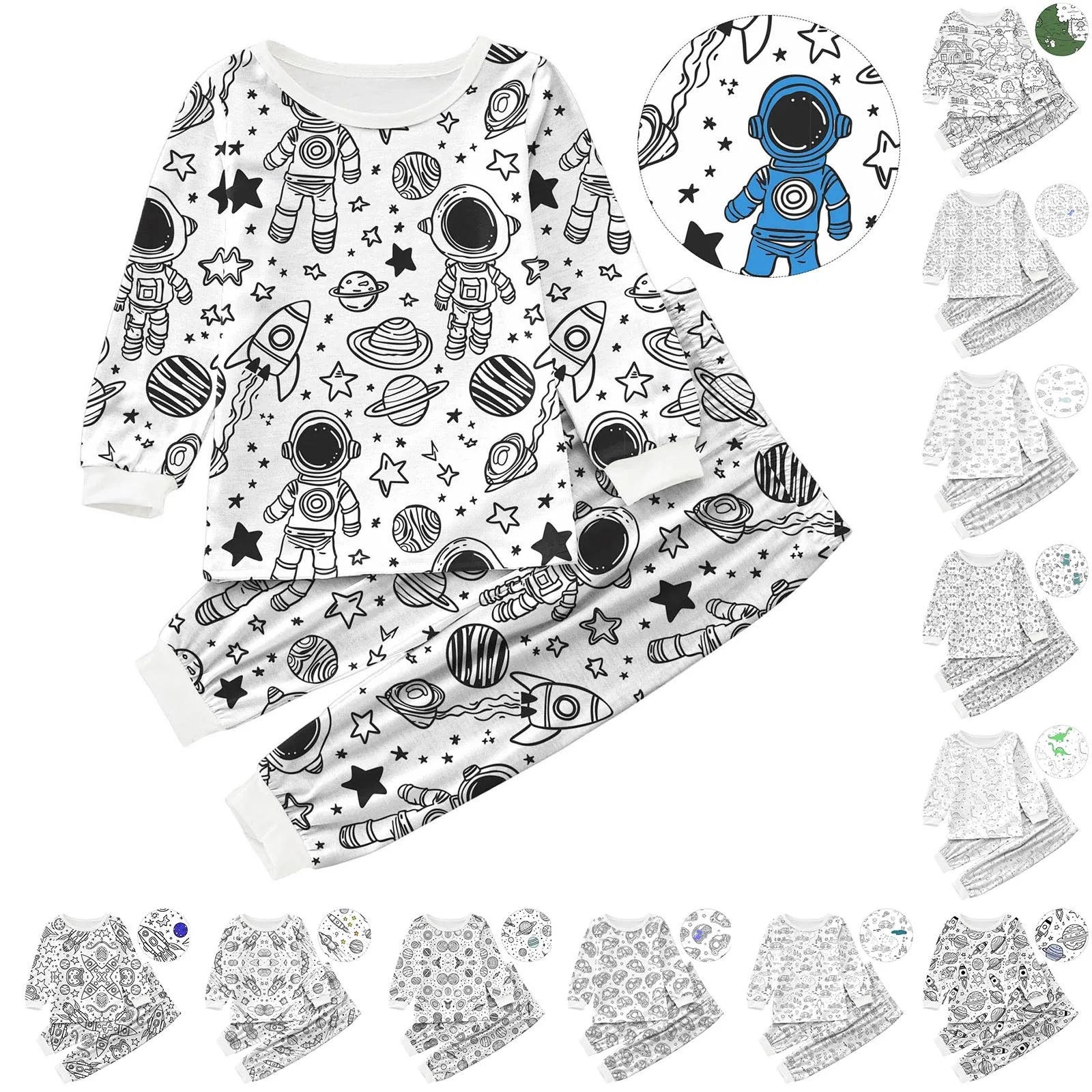 Pyjama enfant à colorier 2 pièces - Cosmic