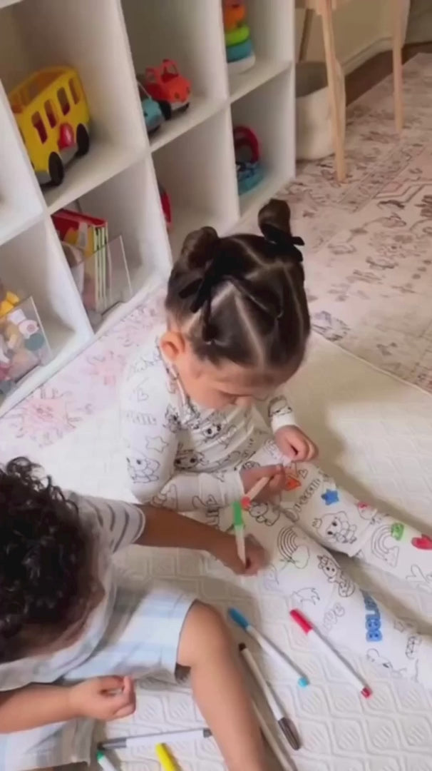 Pyjama enfant à colorier – 2 pièces │ Fusées